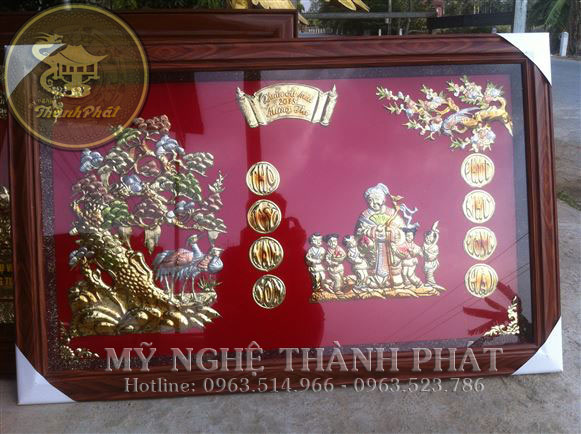 bức tranh đồng mừng thọ cụ bà