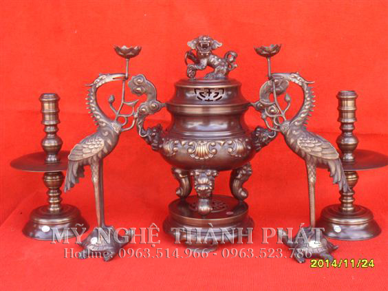 Bán đồ đồng thờ cúng ngũ sự hun giả cổ