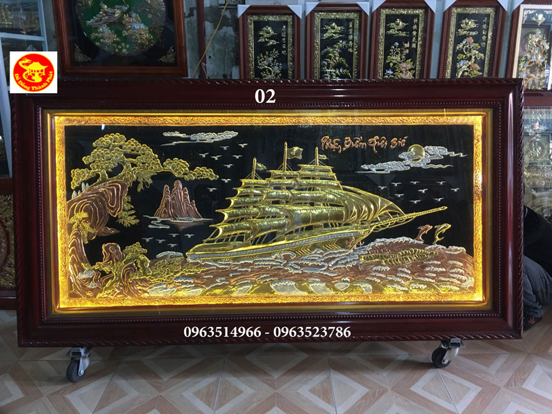 Tranh Thuận Buồm Xuôi Gió Dài 1,7 m Có Đèn Led