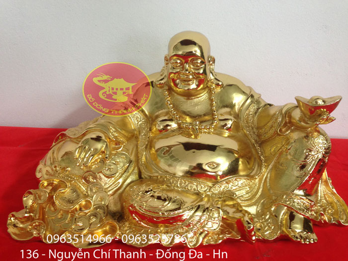 Tượng Phật Di Lạc Bằng Đồng Mạ Vàng 24 k