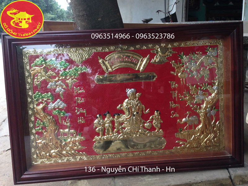 Tranh Mừng Thọ Cụ Bà Bằng Đồng Đẹp