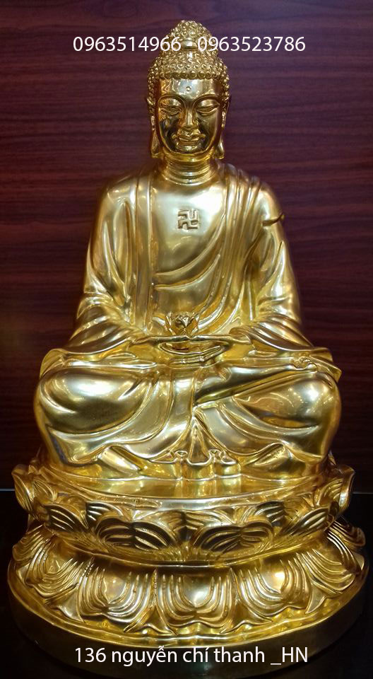 Phật Adida Thiếp vàng 9999 cao 48 cm
