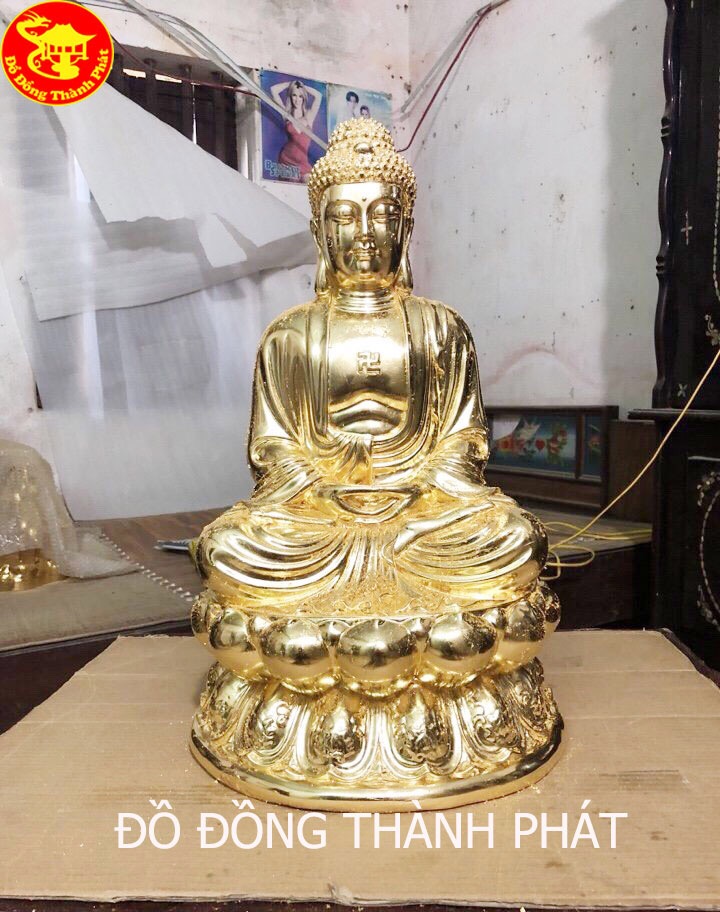 Tượng Phật A Di Đà Dát Vàng 24k Bằng Đồng