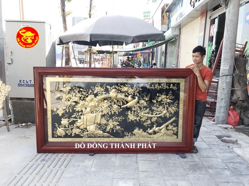 Tranh Đồng Treo Tường Vinh Hoa Phú Quý Bằng Đồng Mạ Vàng - Thành Phát