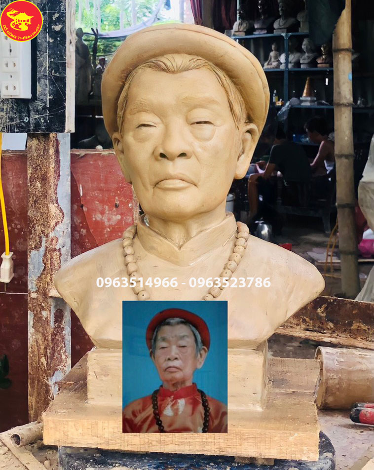 Hoàn Thiện Cặp Tượng Chân Dung Ông Bà Cao 36 Cm Cho ANh Khách Vĩnh Phúc