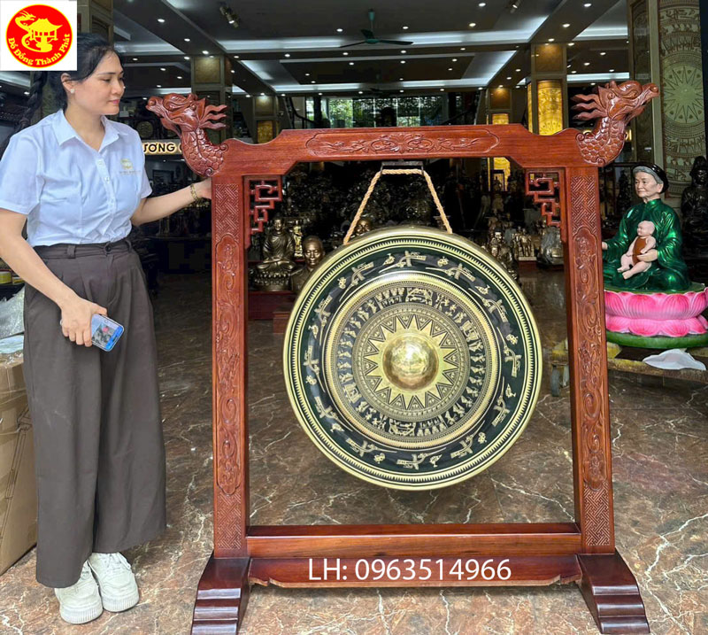 chiêng đồng treo nhà thờ họ đường kính 70 cm
