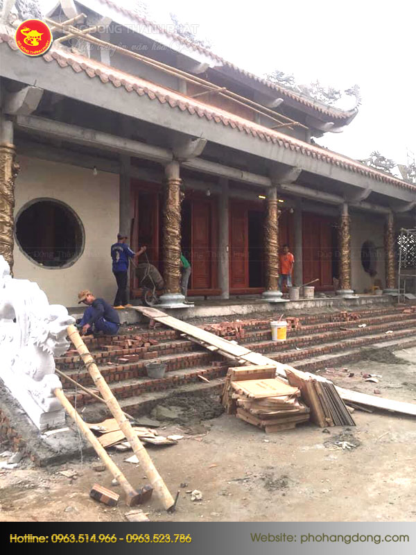 Thi công cột trụ đồng cho nhà thờ họ tại Bắc Ninh