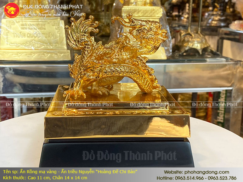 Ấn Rồng Mạ Vàng 24K - Hoàng Đế Chi Bảo