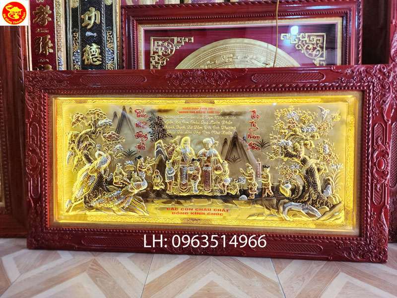 tranh đồng mừng thọ ông bà mừng xuân 2026