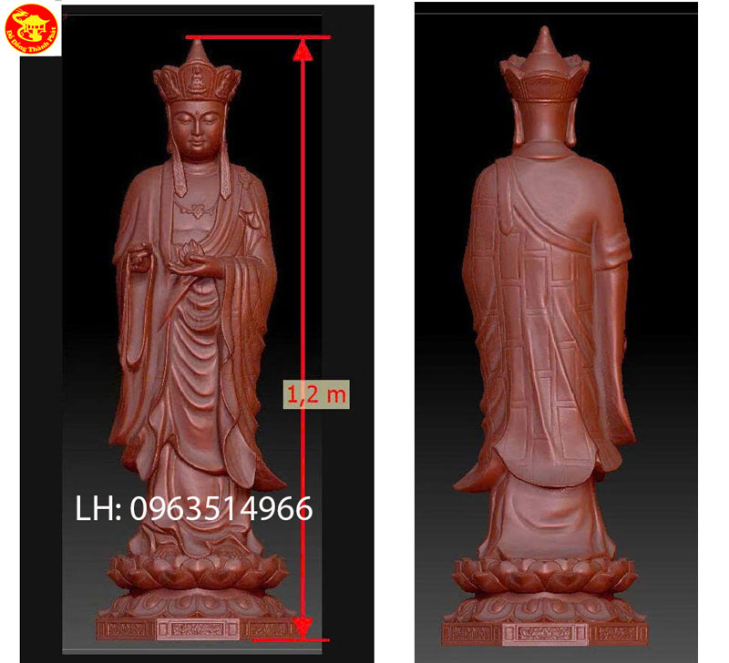 hoàn thiện mẫu tượng bồ tát địa tạng cao 1,2 m