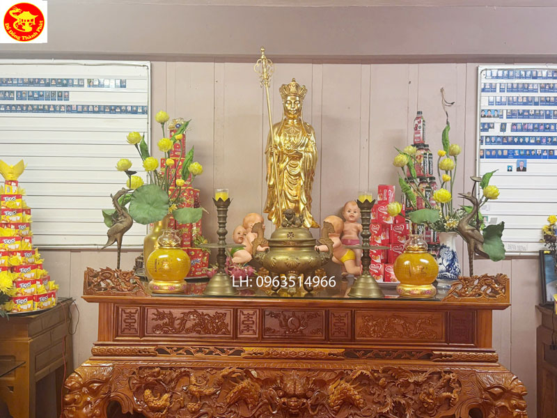 đúc tượng đồng bồ tát địa tạng bản nguyện cao 1,2 m