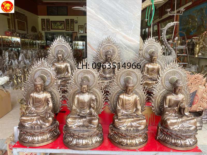 bộ tượng dược sư lưu ly bằng đồng