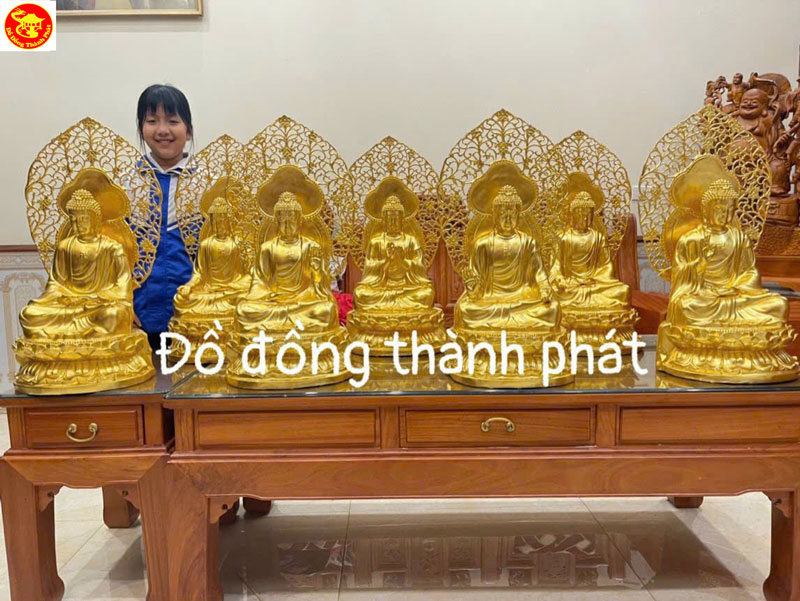 tượng phật dược sư lưu ly bằng đồng 