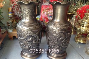 Lọ Lục Bình Tứ Linh Hun Giả Cổ Cao 59 cm