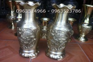 Đôi Lọ Tứ Quý Đồng Mộc Cao 40 cm