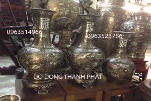 Lọ Củ Tỏi Khảm Ngũ Sắc Cao 70 cm