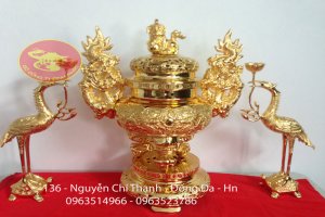 Bộ Đồ Thờ Cúng Mạ Vàng Đỉnh Hạc 56