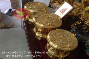 Trống Đồng Đông Sơn Quà Tặng Mạ Vàng 24 k