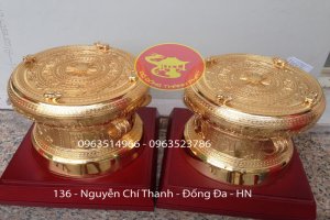 Trống ĐỒng QUà Tặng Mạ Vàng 24 k