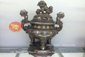 Đỉnh Đồng Khẳm Ngũ Sắc Năm Chữ Vàng