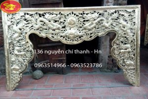 Bộ Cửa Võng Bằng Đồng Chạm Tứ Linh Dài 2,7 m