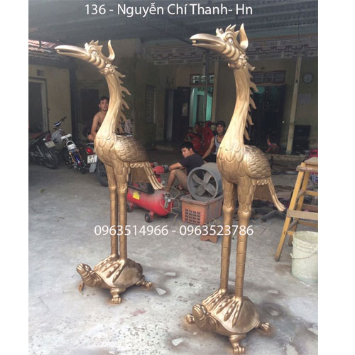 Đôi Hạc Đồng Cúng Tiến Đồng Cao 1,6 m