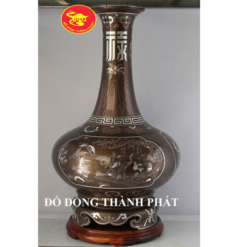 Lọ Lục Bình Củ Tỏi Khảm Ngũ Sắc 70 cm