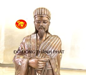 Đúc Tượng Đồng Khổng Minh Khảm Tam Khí Cực Đẹp