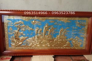 Tranh Đồng Thuận Buồm Xuôi Gió dài 1,7 m rộng 0,9 m