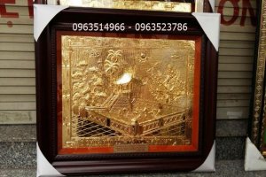 Tranh Đồng Khuê Văn Các Mạ Vàng 24 k