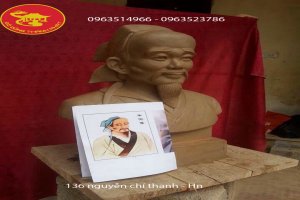 Đúc tượng đồng Chân Dung Bán Thân Truyền Thần Cao 42 cm