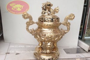 Bộ ĐỒ Thờ Cúng Đồng Mộc Đỉnh Long Phung 60