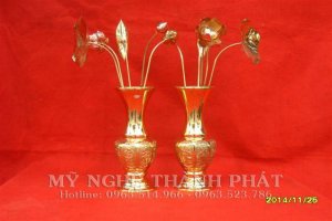 Lọ sen đồng cao 37 cm
