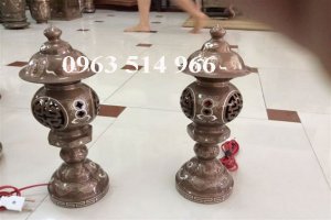 Đèn đồng khảm bạc