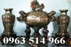 Tam sự đỉnh lọ khảm bạc