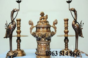 Bộ đỉnh khảm ngũ sắc