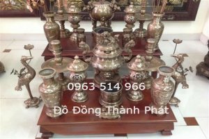 Bộ Đồ Thờ Cúng Khảm Bạc+ Vàng Cao Cấp Đầy Đủ